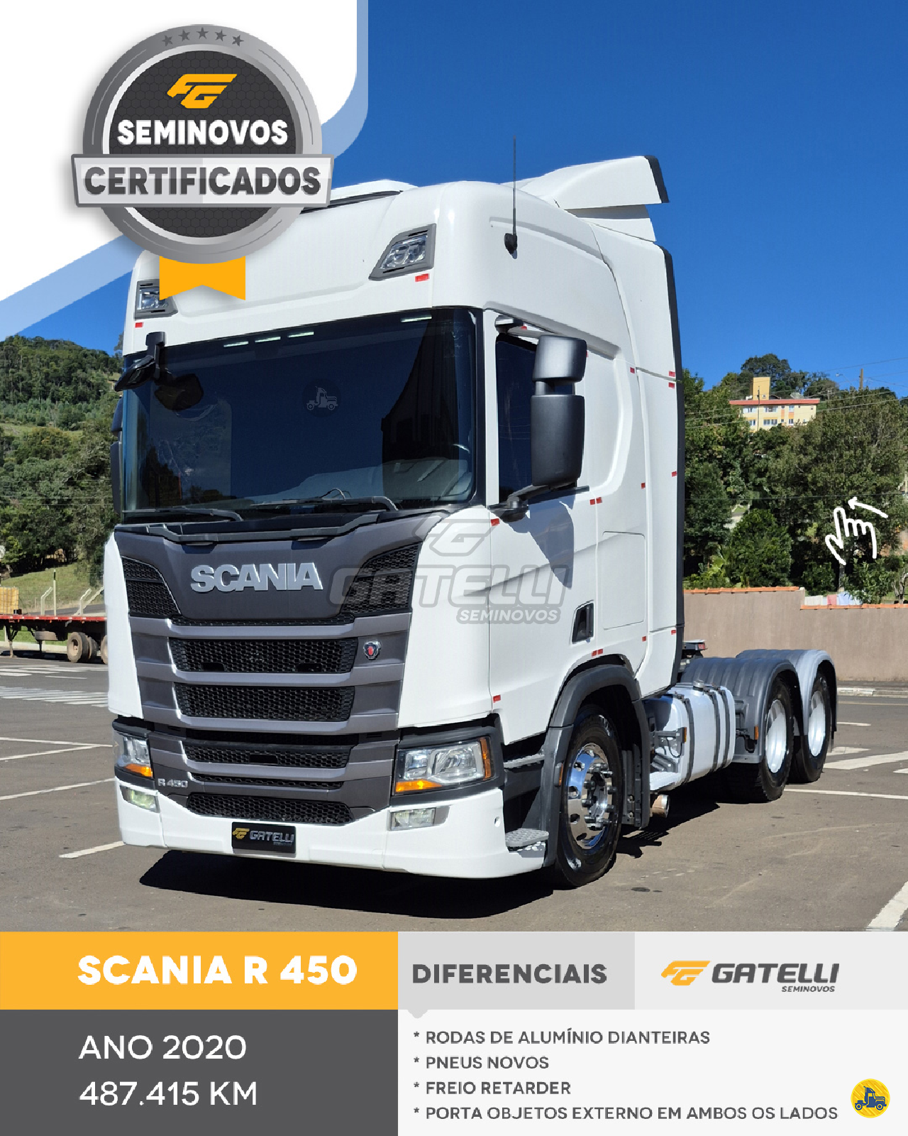 CAMINHAO SCANIA SCANIA R450 Cavalo Mecânico Truck 6x2 Gatelli Seminovos AGUA DOCE SANTA CATARINA SC